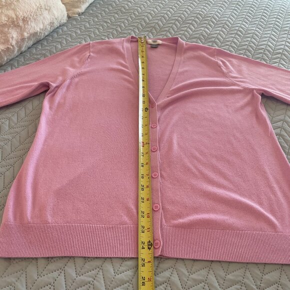 Old Navy Women's Pink V Neck 3/4 Sleeve Cardigan Sweater Size L - Picture 4 of 6